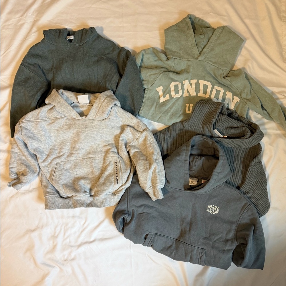 Zara Kids Sweatshirts in Gray, Green, and Blue